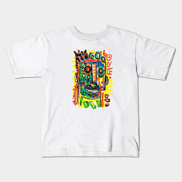 LOVE FACE Kids T-Shirt by Angel Rivas